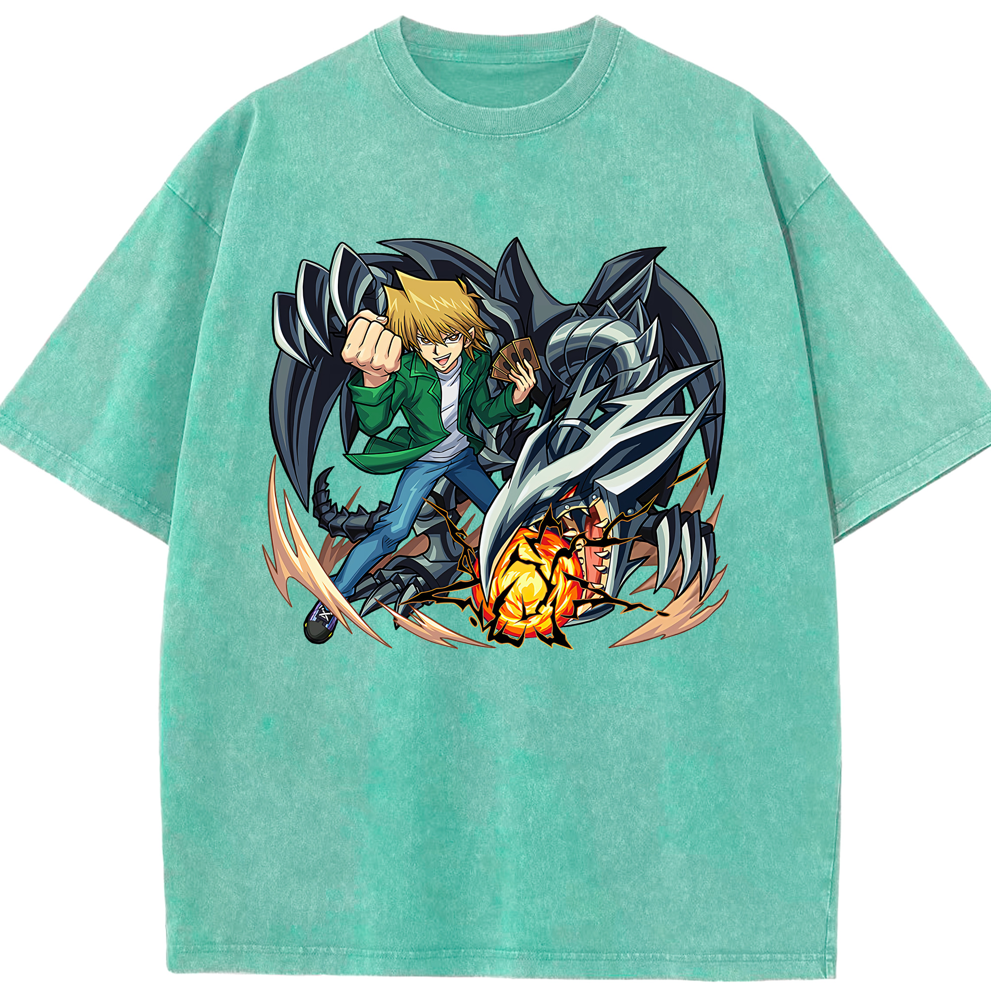 （画像用） 遊☆戯☆王 Yu-Gi-Oh! 綿100% ヴィンテージ風 半袖Tシャツ（フロントプリント）